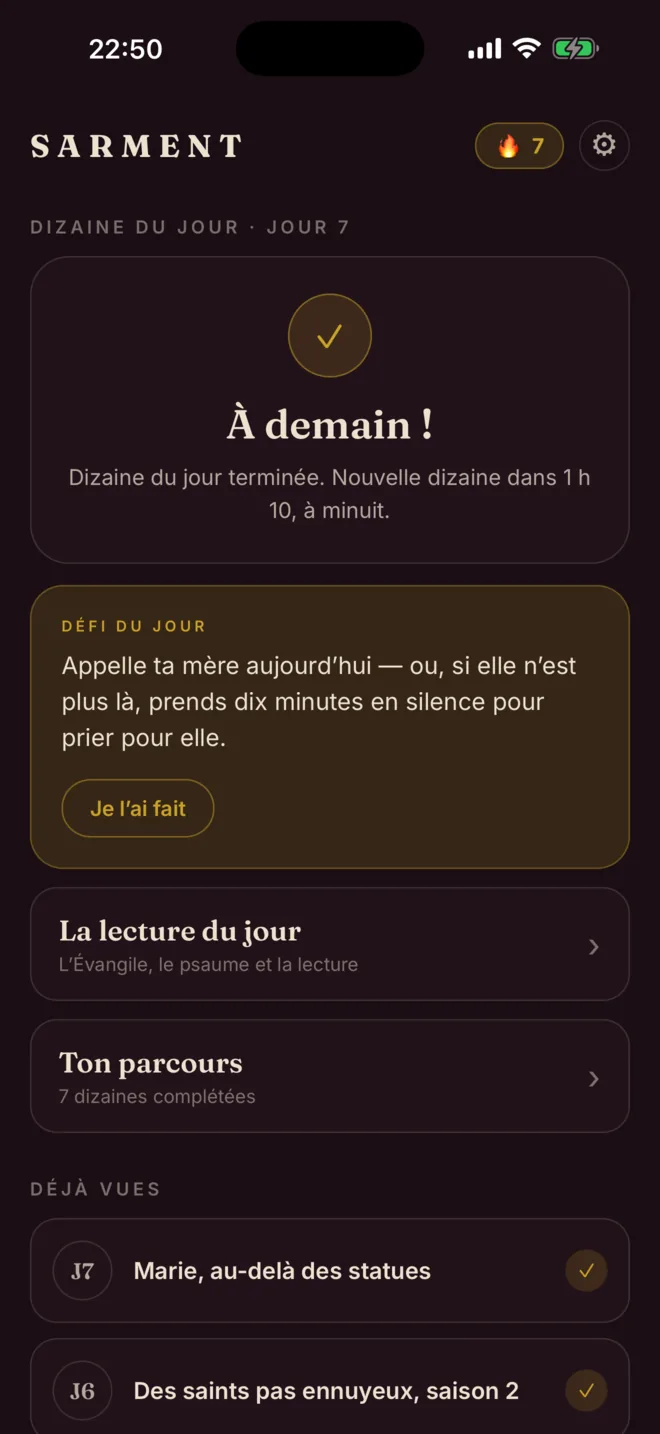 L'accueil une fois la dizaine faite : « À demain ! », et le défi du jour à relever.