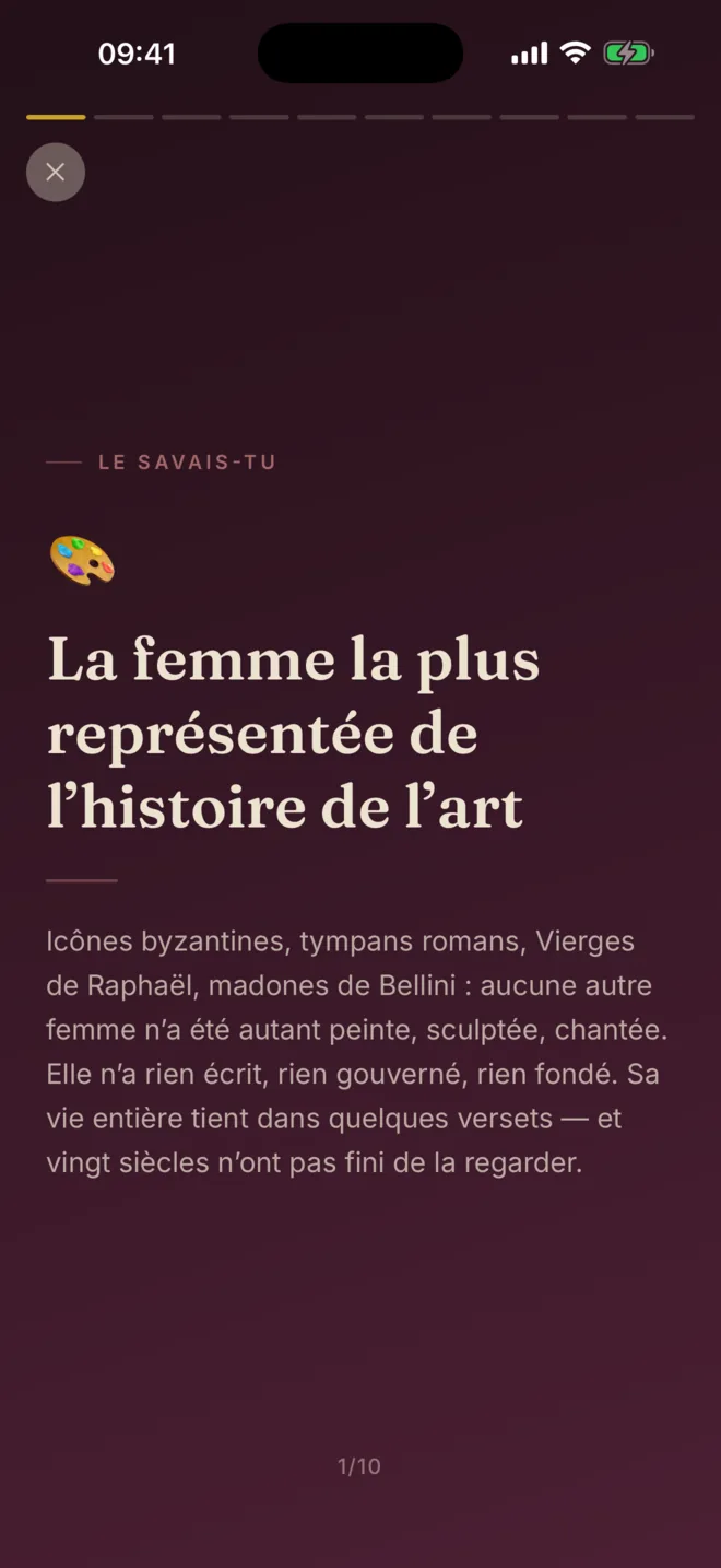 Un grain « Le savais-tu » : « La femme la plus représentée de l'histoire de l'art », premier grain sur dix.